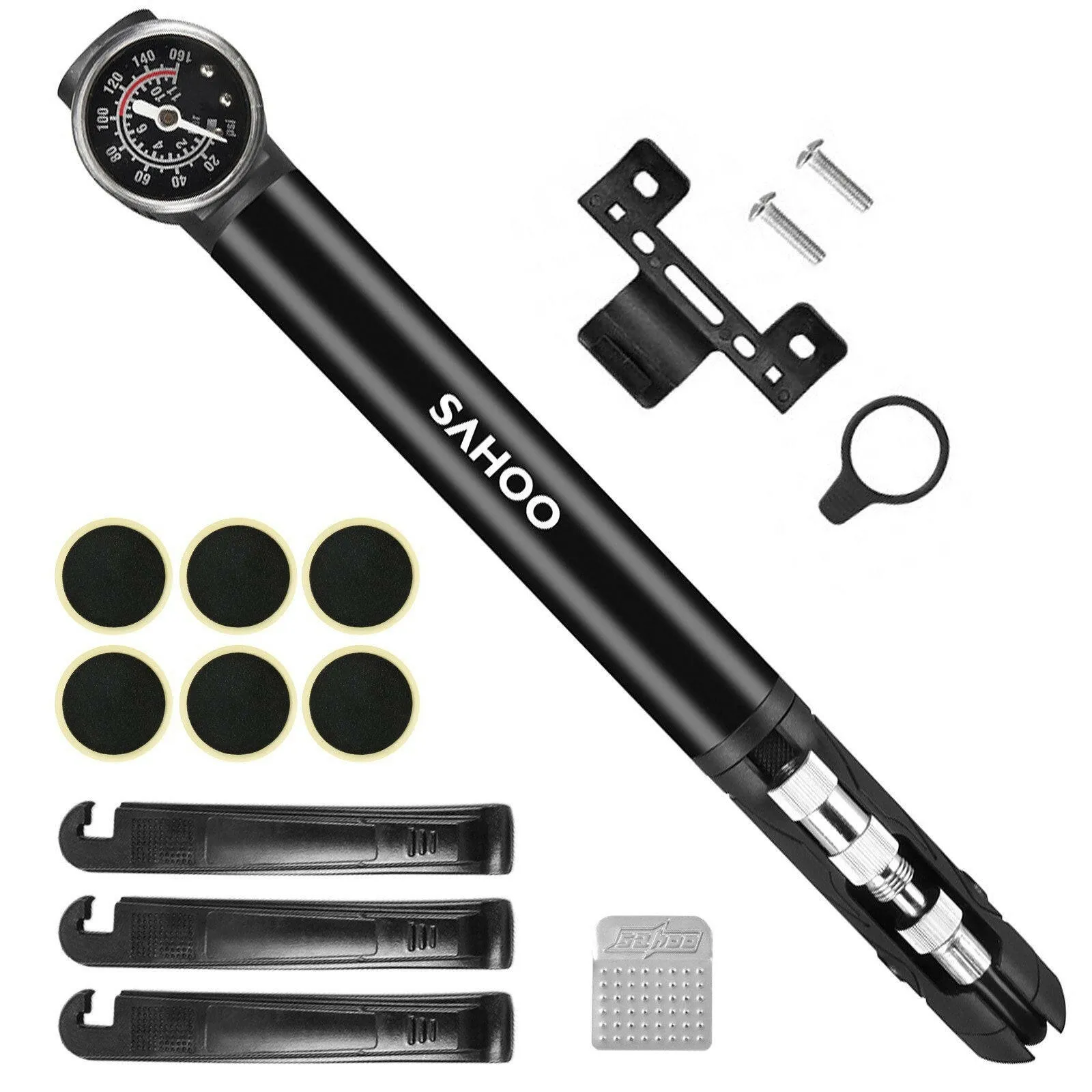 Mini Bike Pump with Tire Repair Kit Portable Mountain Bike Repair Tools Kit Bicycle Repair for Multipurpose Emergency Tire Repair Set Bike Maintenance Tool High Air Pressure Tool