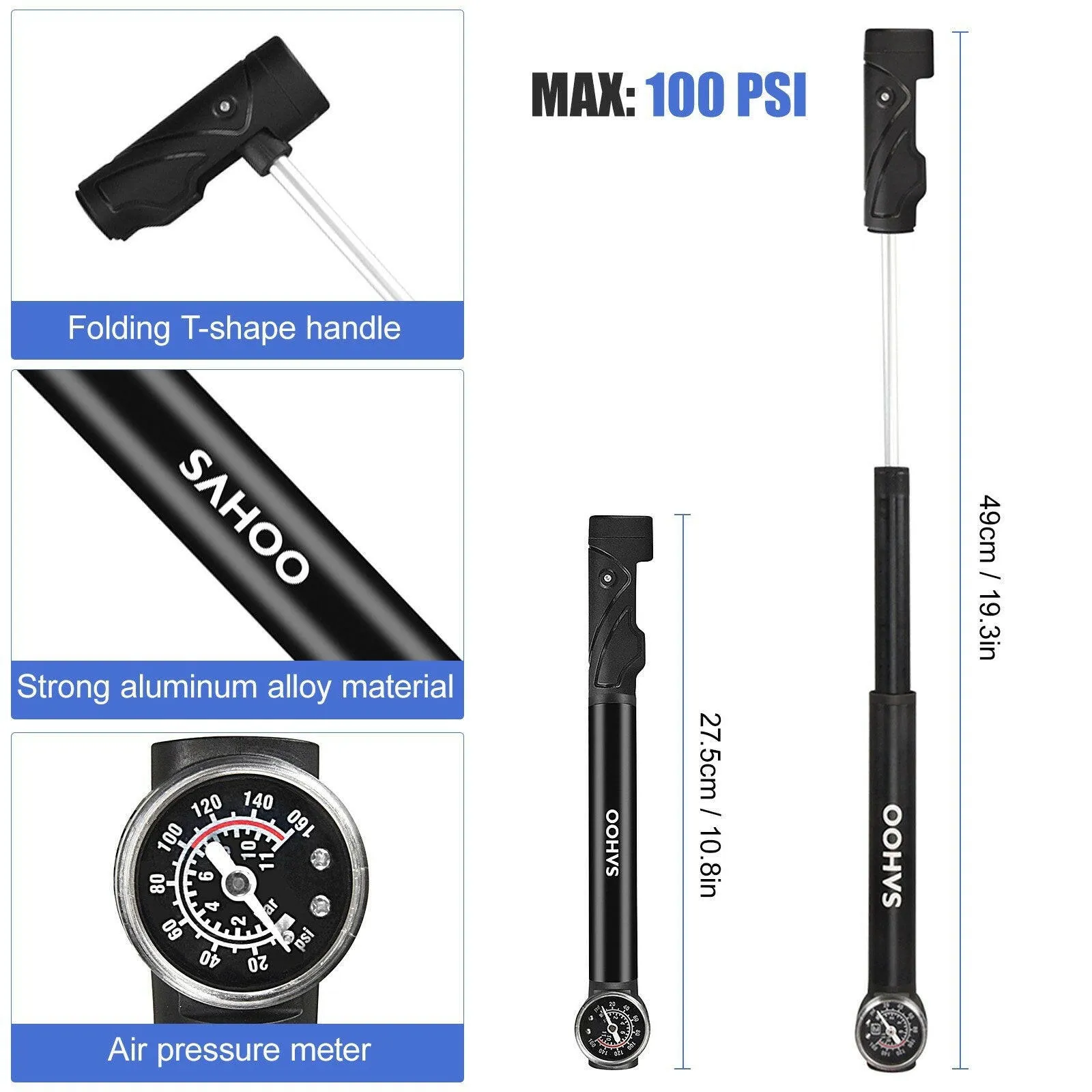 Mini Bike Pump with Tire Repair Kit Portable Mountain Bike Repair Tools Kit Bicycle Repair for Multipurpose Emergency Tire Repair Set Bike Maintenance Tool High Air Pressure Tool