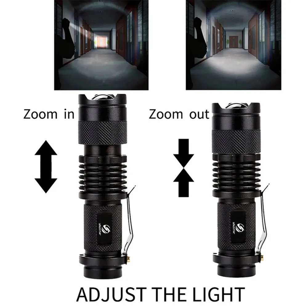 Mini Rechargeable LED Flashlight Use XPE   COB lamp beads 100 meters lighting distance Used for adventure, camping, etc.