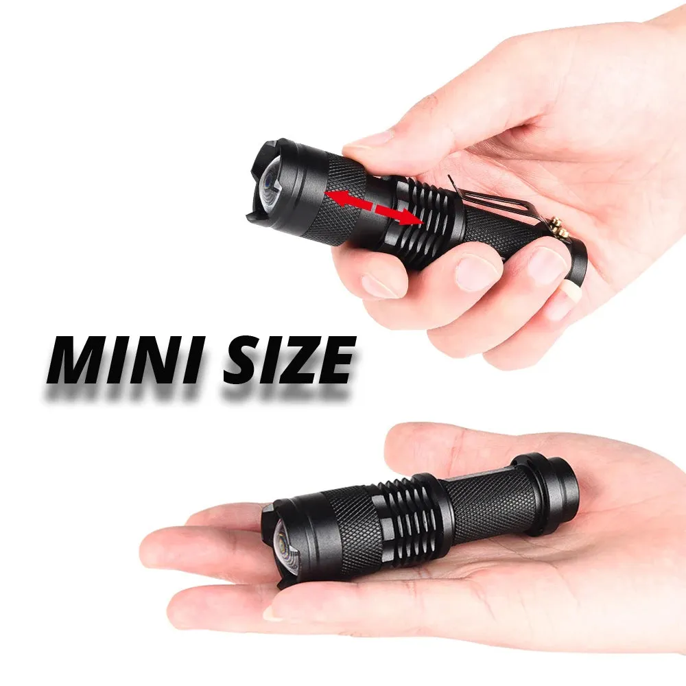 Mini Rechargeable LED Flashlight Use XPE   COB lamp beads 100 meters lighting distance Used for adventure, camping, etc.