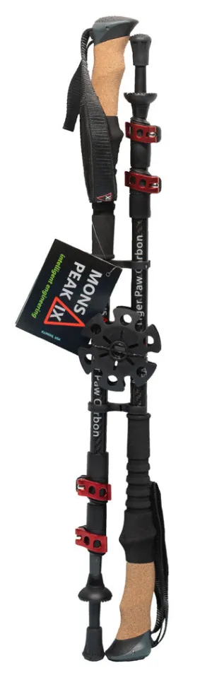Mons Peak IX Tiger Paw Carbon Trekking Poles | ERGOHeal®