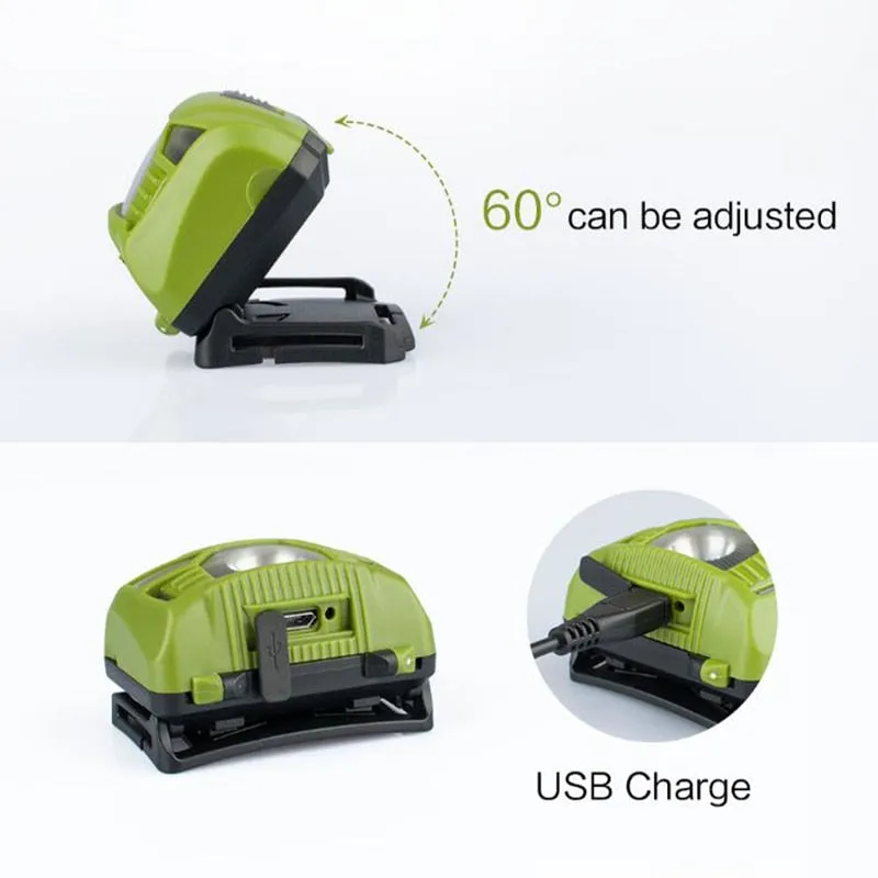 Motion Sensor Headlamp 5W Light Multi-Angle Light Adjustable Strap