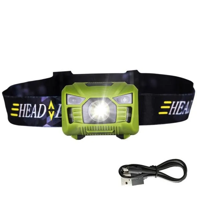Motion Sensor Headlamp 5W Light Multi-Angle Light Adjustable Strap