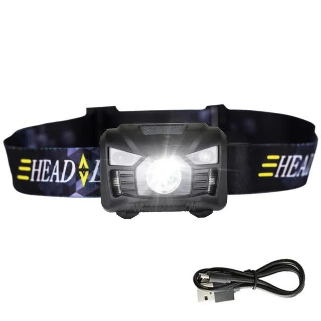 Motion Sensor Headlamp 5W Light Multi-Angle Light Adjustable Strap
