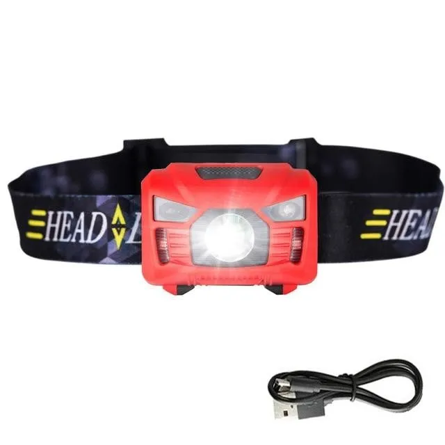 Motion Sensor Headlamp 5W Light Multi-Angle Light Adjustable Strap