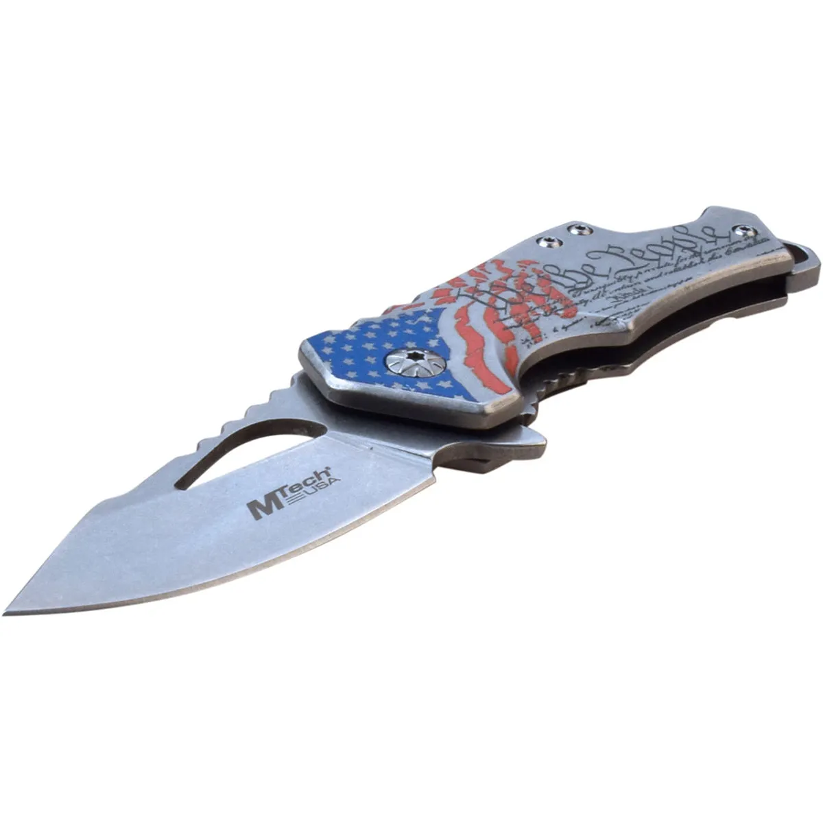 MTech USA Framelock Spring Assisted Folding Knife 2.25" We The People MT-A882SAF