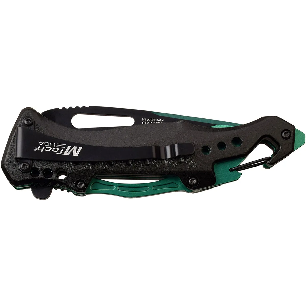 MTech USA Linerlock Spring Assisted Folding Knife, 3.5" Green Blade MT-A705G2-GN