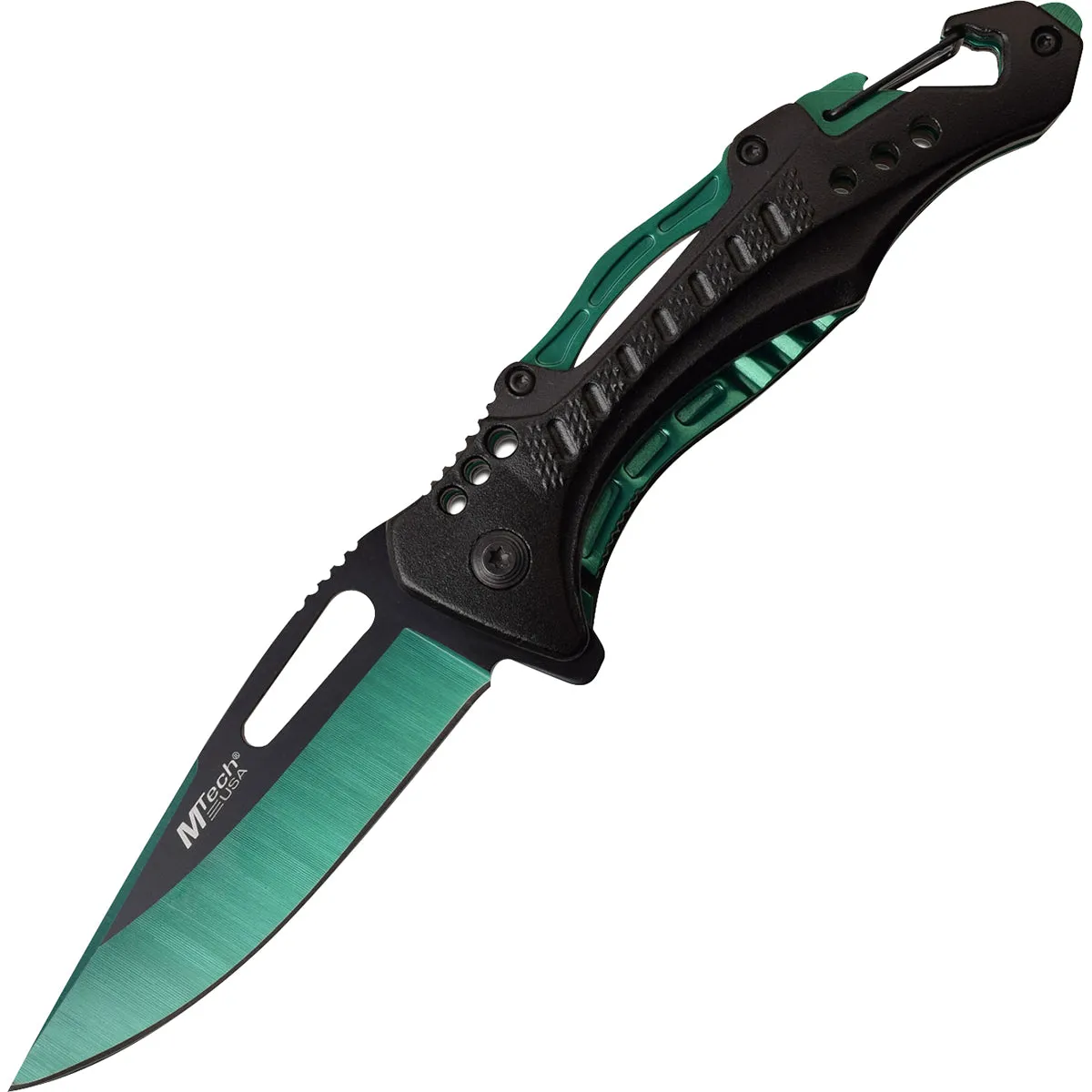 MTech USA Linerlock Spring Assisted Folding Knife, 3.5" Green Blade MT-A705G2-GN