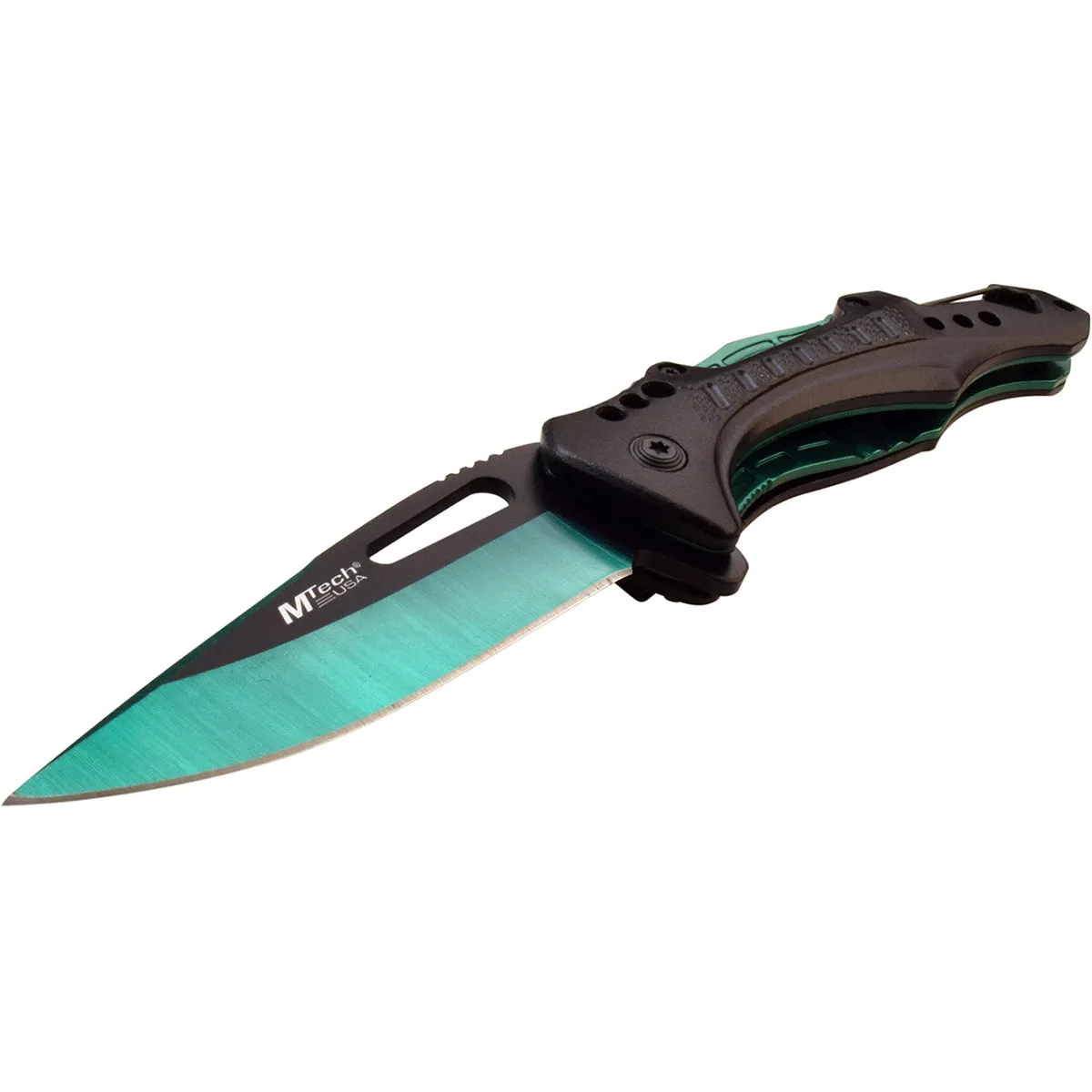 MTech USA Linerlock Spring Assisted Folding Knife, 3.5" Green Blade MT-A705G2-GN