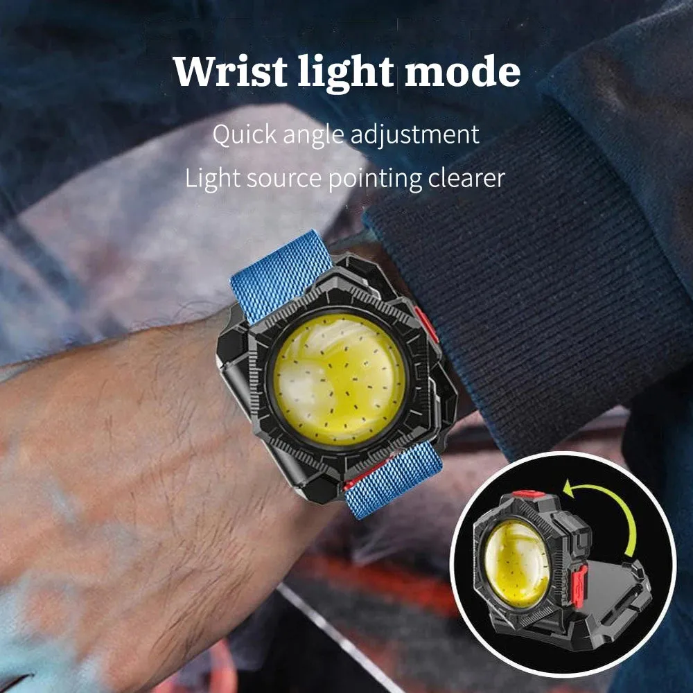 Multifunctional COB Headlamp Portable Mini Lighting USB Rechargeable Watch Light Night Running Waistpack Lights Outdoor Warning