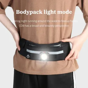 Multifunctional COB Headlamp Portable Mini Lighting USB Rechargeable Watch Light Night Running Waistpack Lights Outdoor Warning