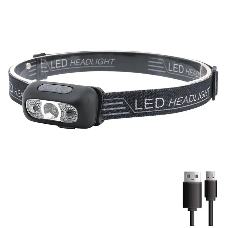 Multifunctional Portable Mini LED Headlamp Motion Sensor USB Rechargeable Waterproof Head Light Outdoor Camping Lantern