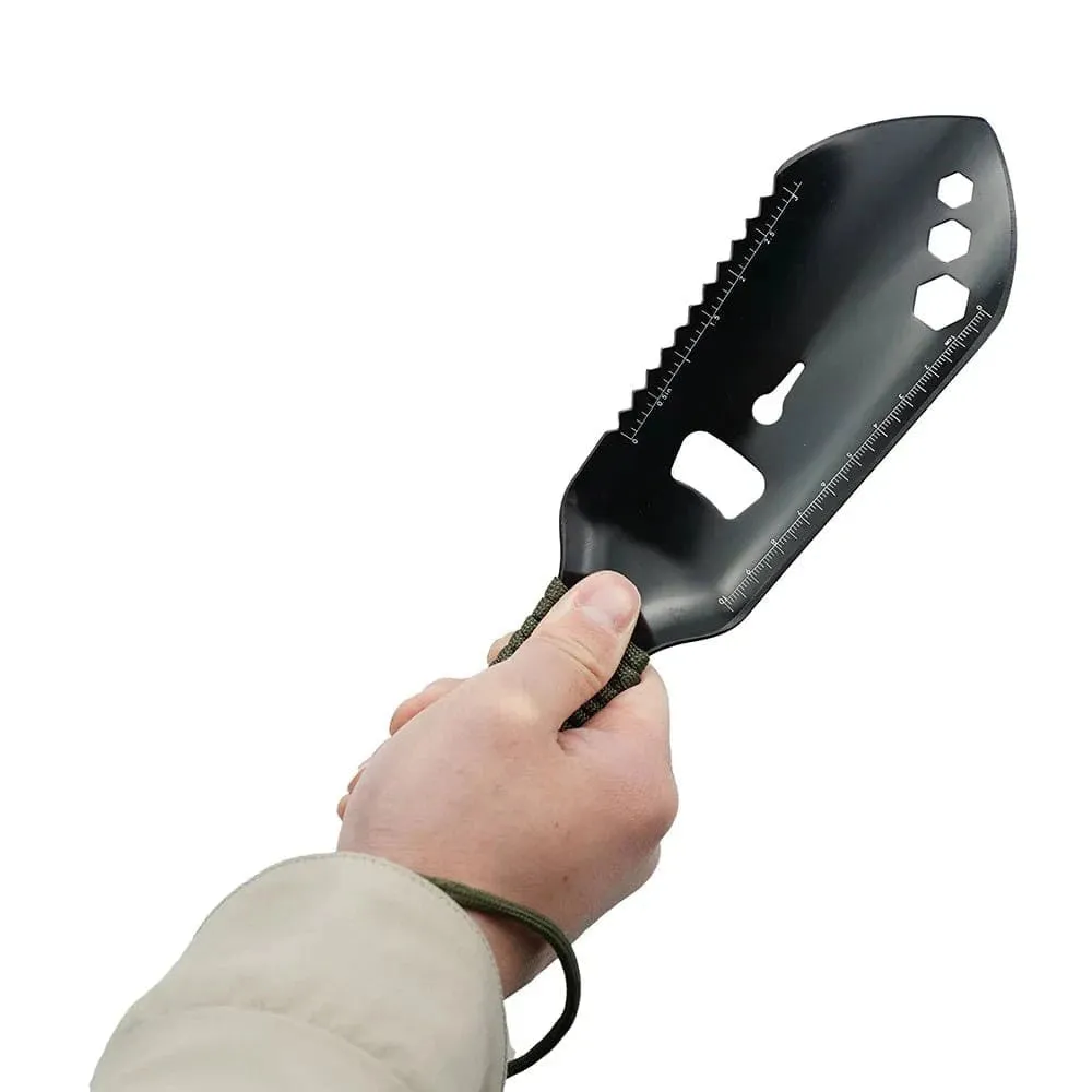 Multipurpose Camping Shovel Aluminum Alloy Outdoor Portable Shovel with 2.5m Paracord Garden Hand Trowel Hiking Shovel