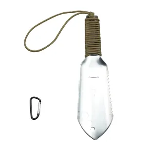 Multipurpose Camping Shovel Aluminum Alloy Outdoor Portable Shovel with 2.5m Paracord Garden Hand Trowel Hiking Shovel