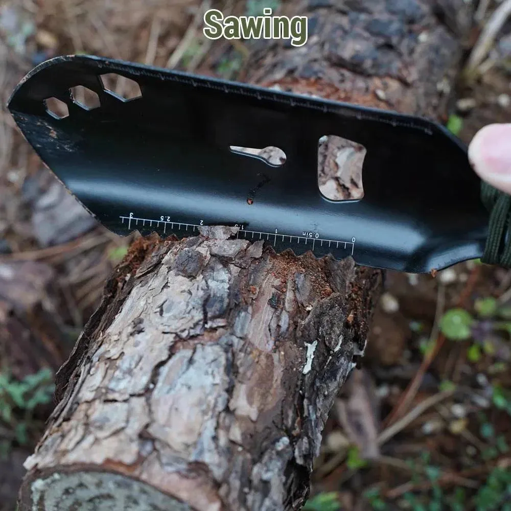 Multipurpose Camping Shovel Aluminum Alloy Outdoor Portable Shovel with 2.5m Paracord Garden Hand Trowel Hiking Shovel