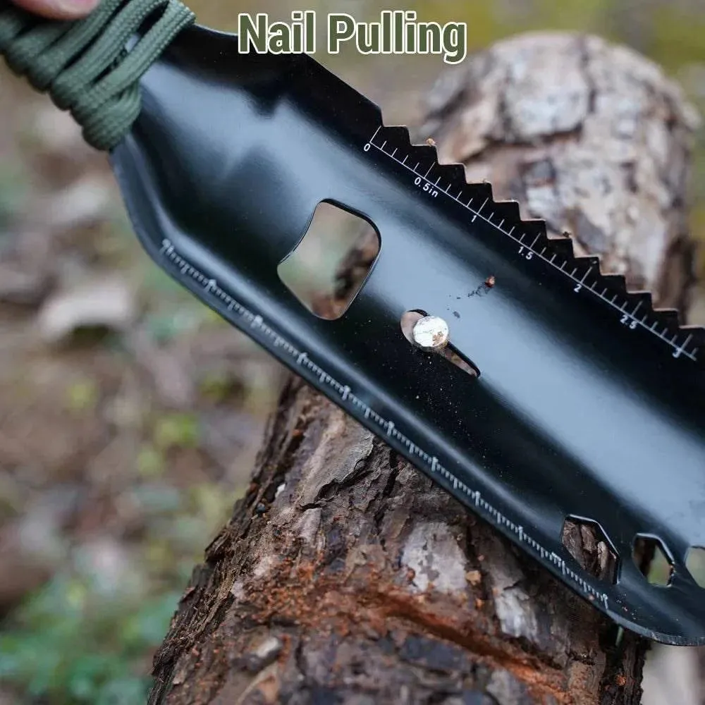 Multipurpose Camping Shovel Aluminum Alloy Outdoor Portable Shovel with 2.5m Paracord Garden Hand Trowel Hiking Shovel