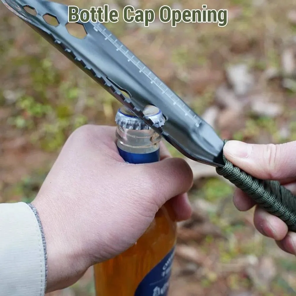 Multipurpose Camping Shovel Aluminum Alloy Outdoor Portable Shovel with 2.5m Paracord Garden Hand Trowel Hiking Shovel