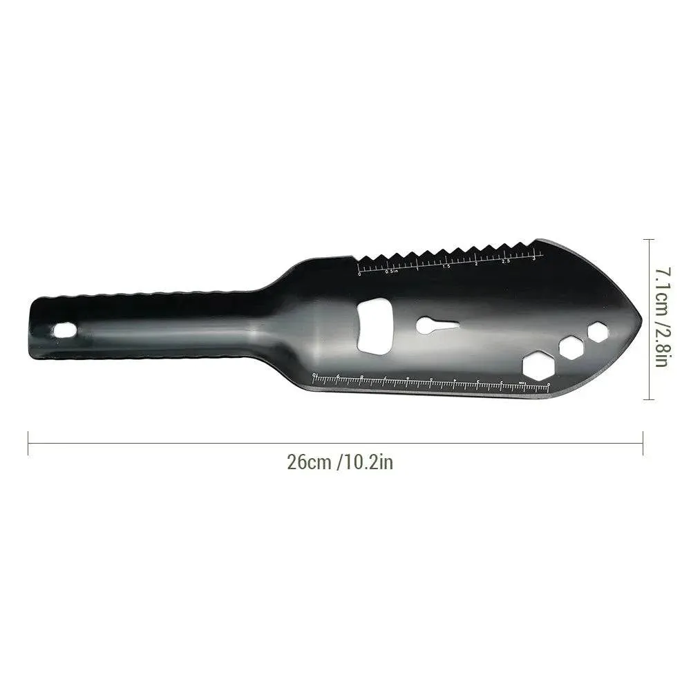 Multipurpose Camping Shovel Aluminum Alloy Outdoor Portable Shovel with 2.5m Paracord Garden Hand Trowel Hiking Shovel