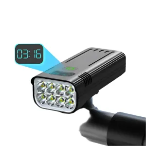 NATFIRE 10000mAh Bicycle Light with Digital Battery Indicator USB Rechargeable Bike Light Set 8 LED Flashlight