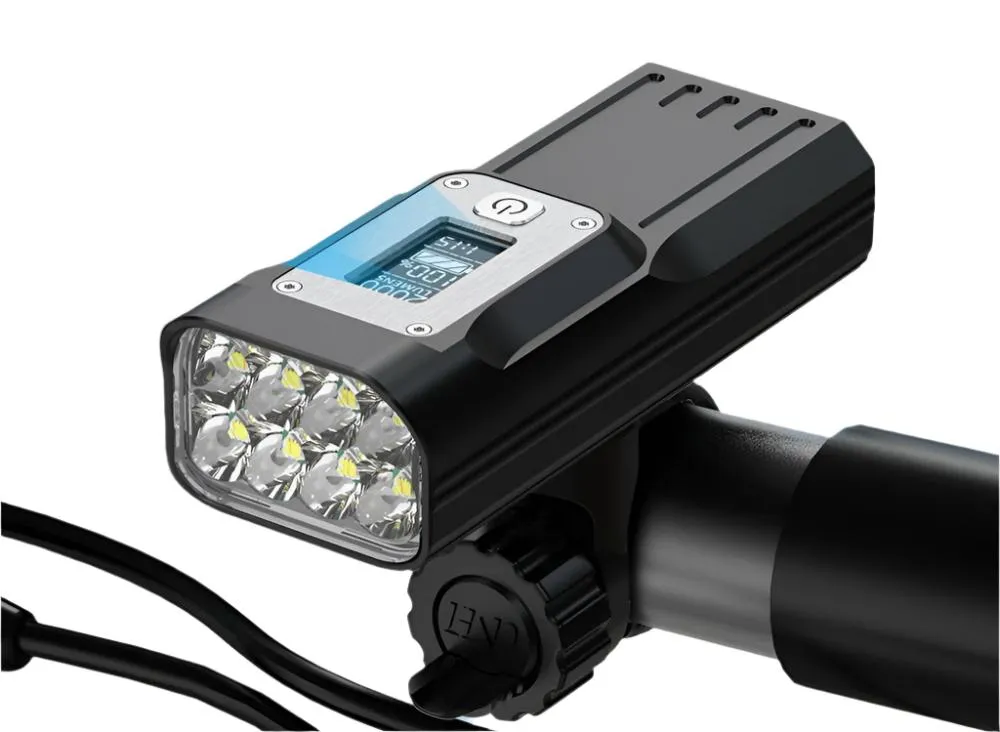 NATFIRE Powerful Bike Light OLED Display 10000mAh Rechargeable Bicycle Headlight Flashlight Type-C Charging 2000LM Lamp