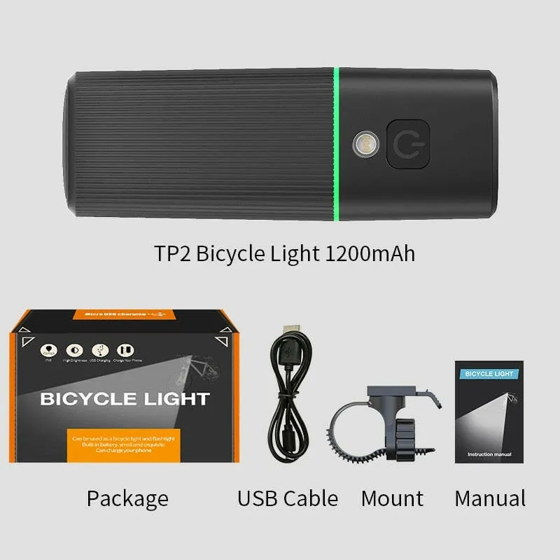NATFIRE Powerful Bike Light OLED Display 10000mAh Rechargeable Bicycle Headlight Flashlight Type-C Charging 2000LM Lamp