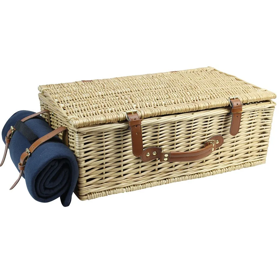 Natural  Wicker picnic basket for 4 persons
