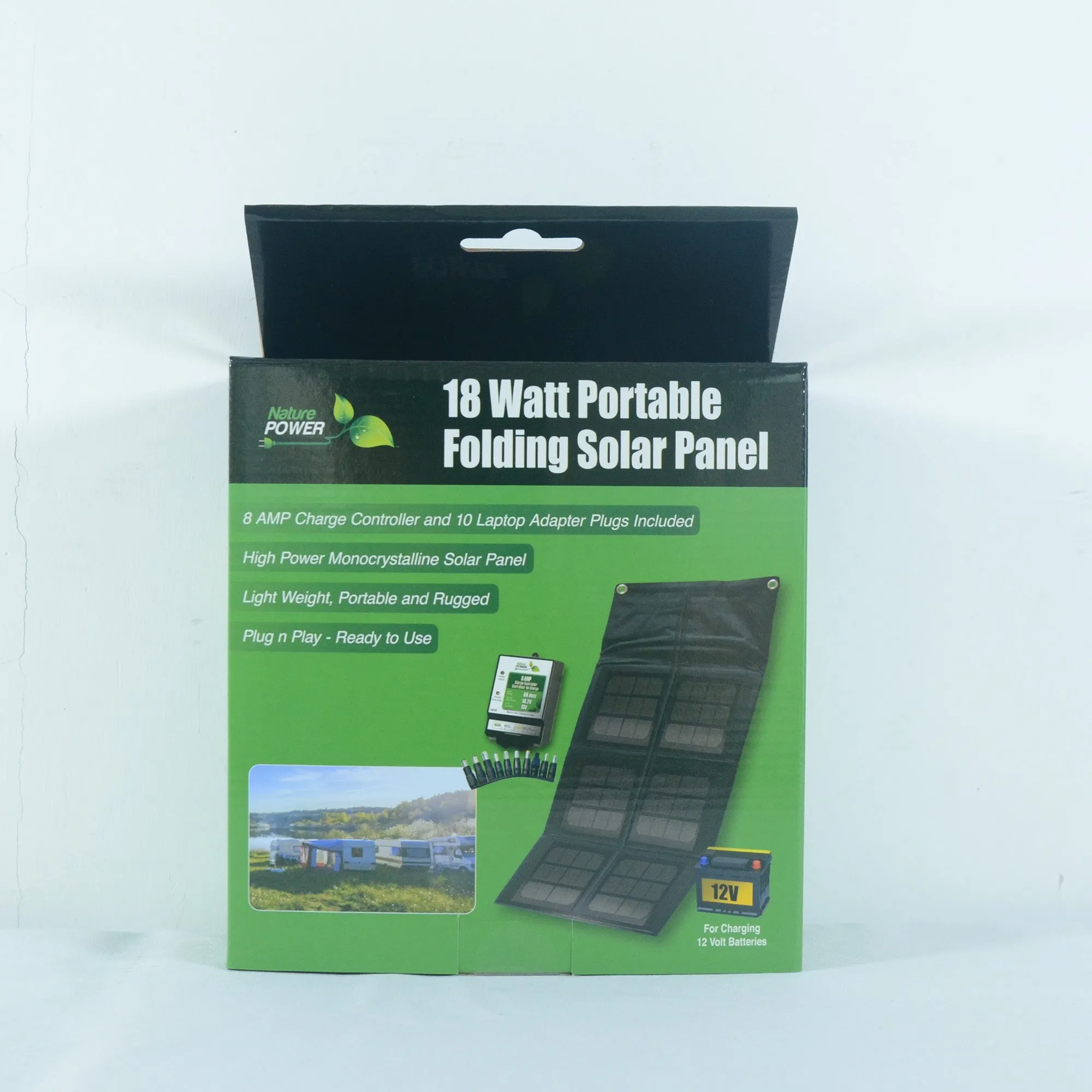 Nature Power 18-Watt Folding Solar Charger & Power Bank Elite 25 Battery Pack