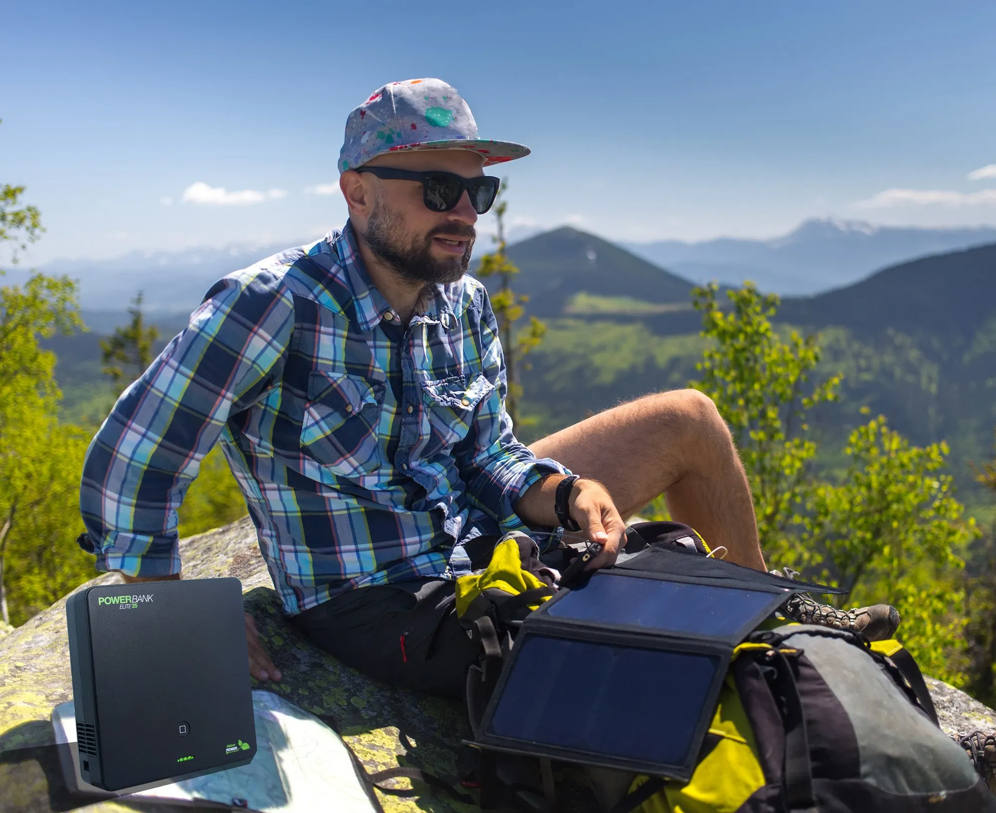 Nature Power 18-Watt Folding Solar Charger & Power Bank Elite 25 Battery Pack