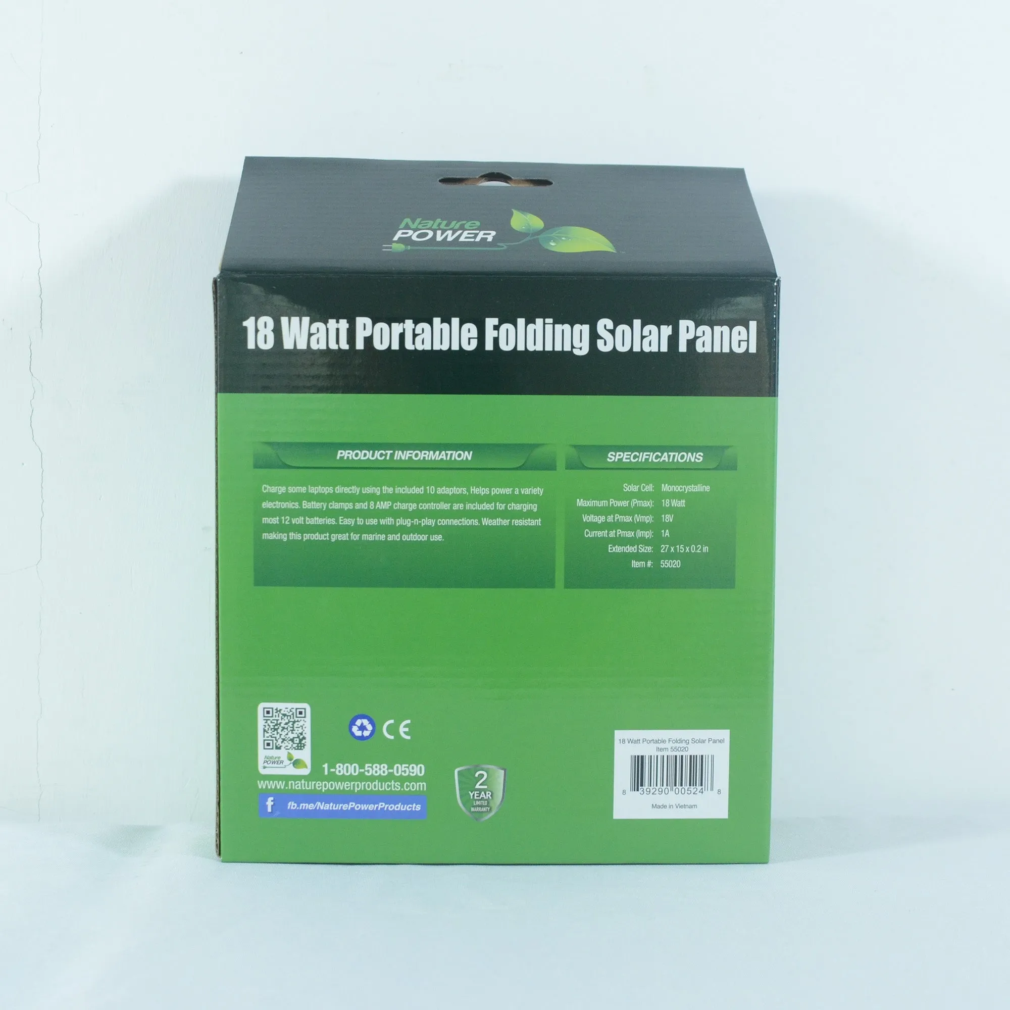 Nature Power 18-Watt Folding Solar Charger & Power Bank Elite 25 Battery Pack