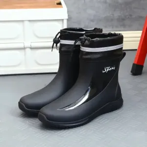New Mens Rain Boots  Anti-slip Wear-resistant Outdoor Waterproof Shoes