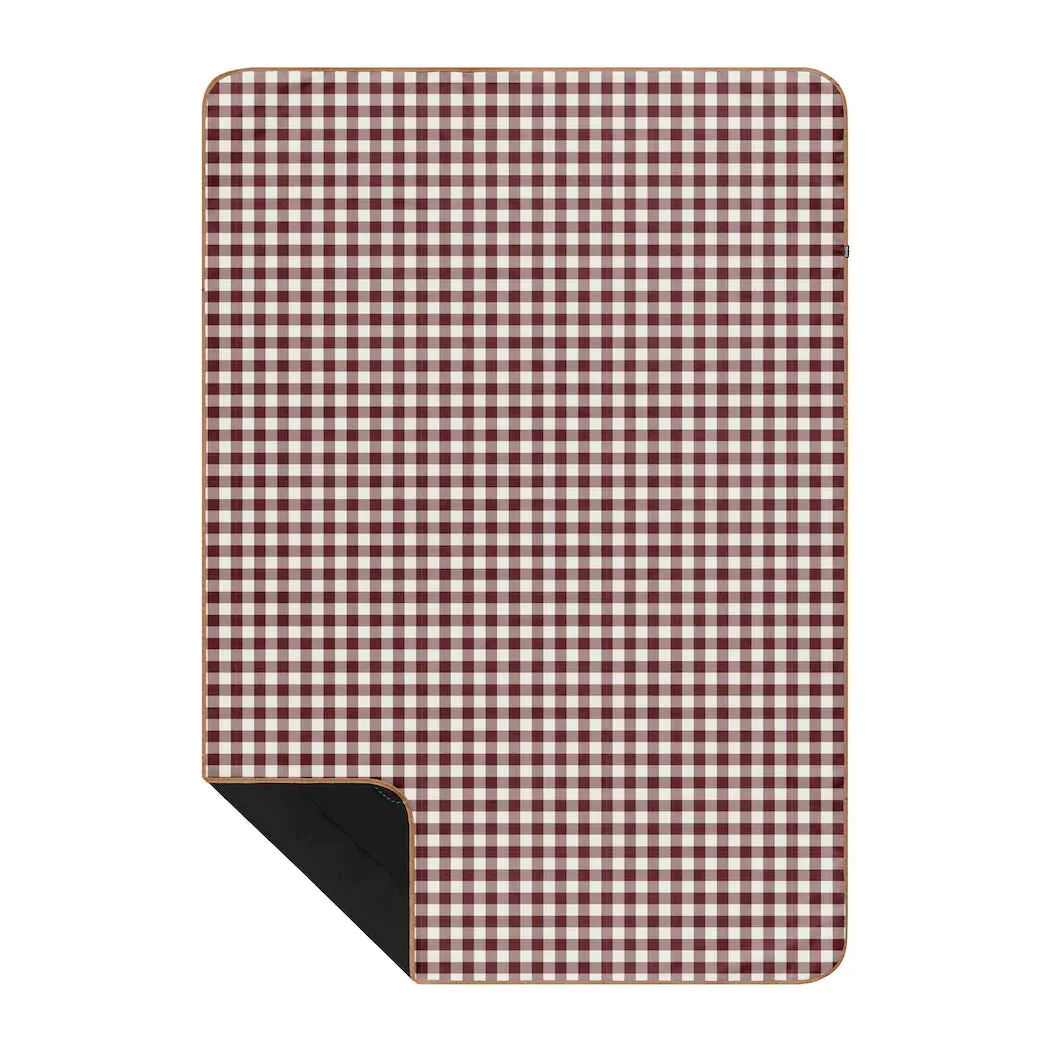 NEW Rumpl Everywhere Mat Blanket size (52" X 75")- Red Gingham - Waterproof underside for Picnic, beach, park, sports events etc. Retails for $130 !