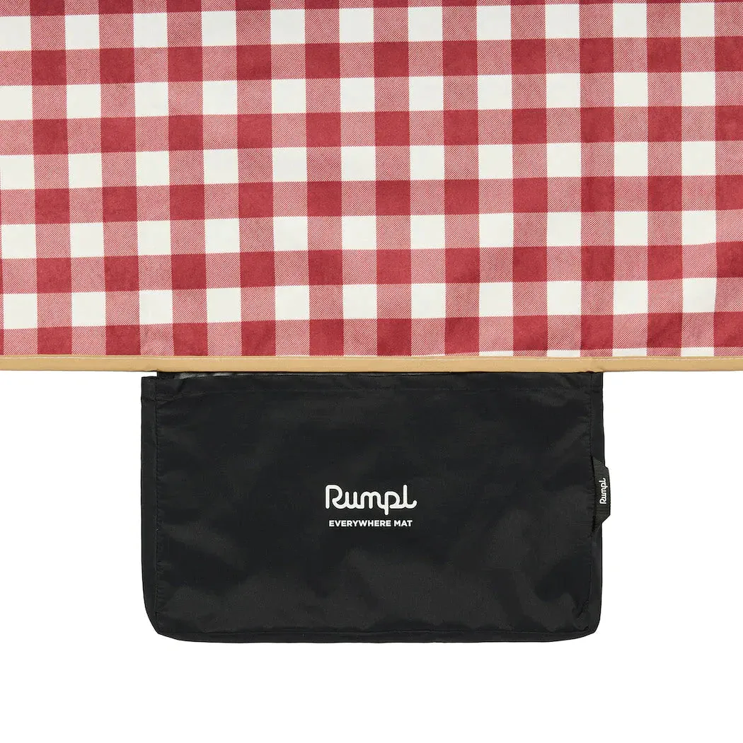 NEW Rumpl Everywhere Mat Blanket size (52" X 75")- Red Gingham - Waterproof underside for Picnic, beach, park, sports events etc. Retails for $130 !