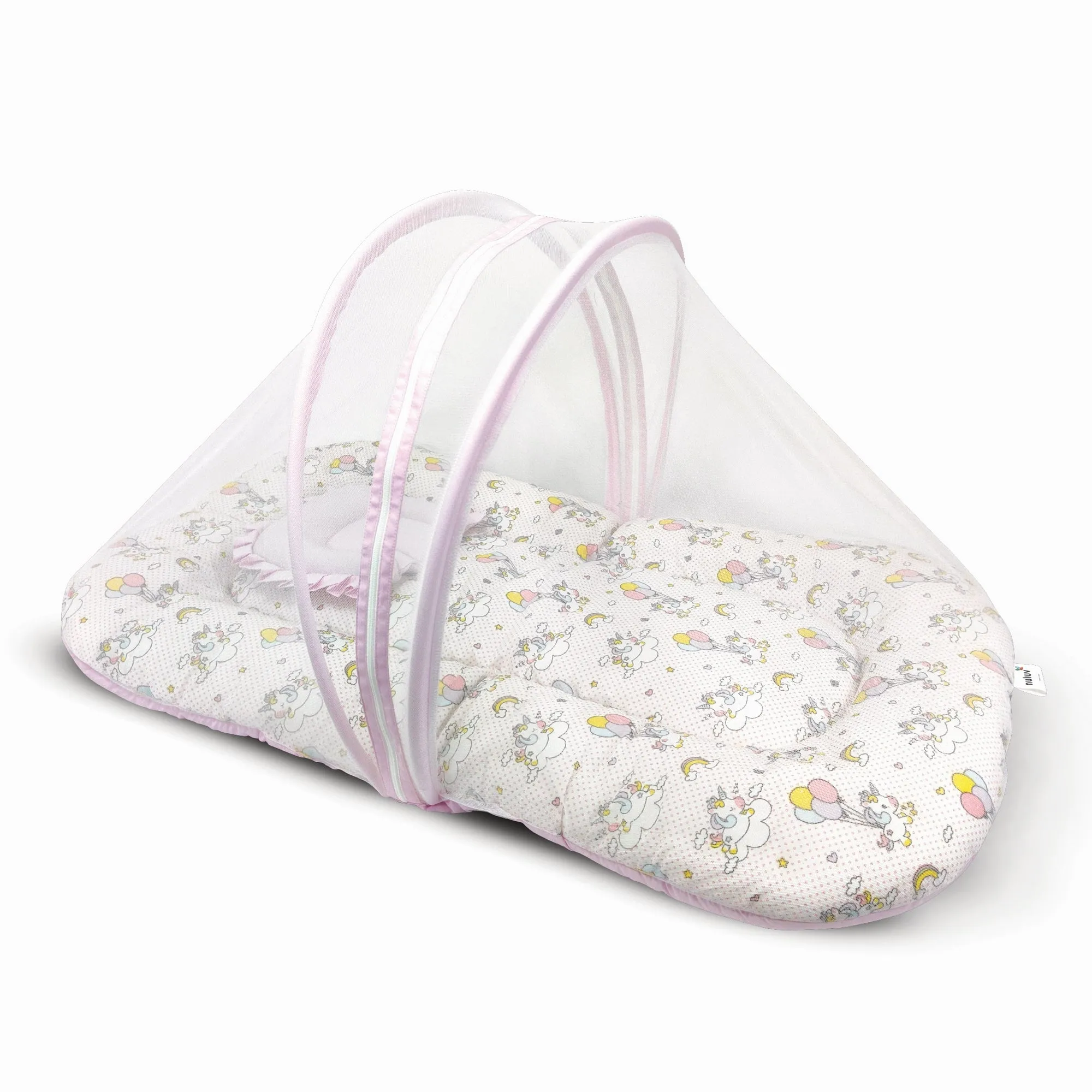 Nuluv Cotton Mosquito Net Set -Unicorn Birth  to 6M