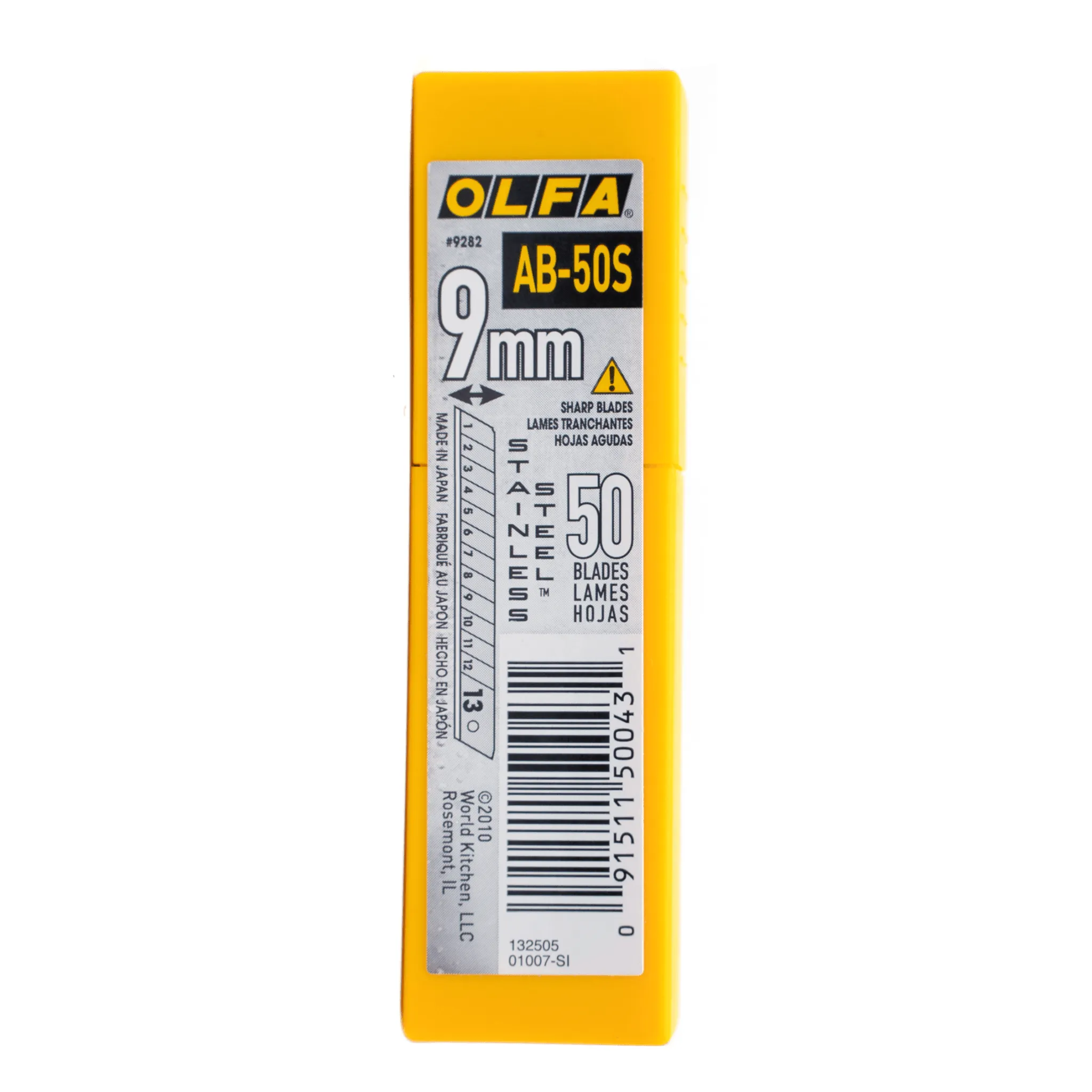 OLFA | 9mm Precision Silver Snap-Off Blades, 50 pack (AB-50S)