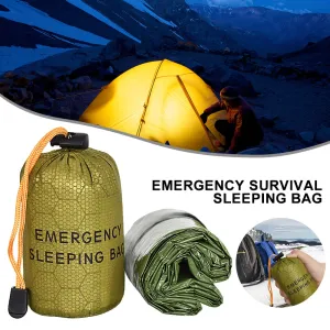 Outdoor Bivy Emergency Sleeping Bag Camping Survival Thermal Blanket Waterproof PE