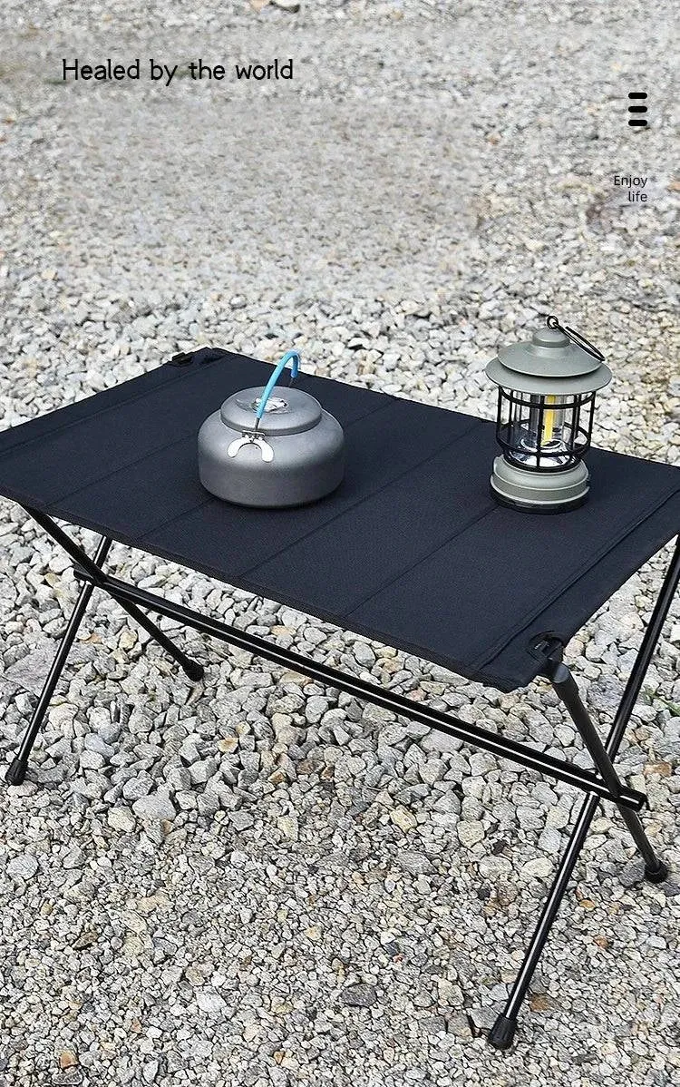 Outdoor Camping Tent Portable Aluminum Alloy Bracket Cloth Folding Table Aluminum Alloy Table Wild Dining Table