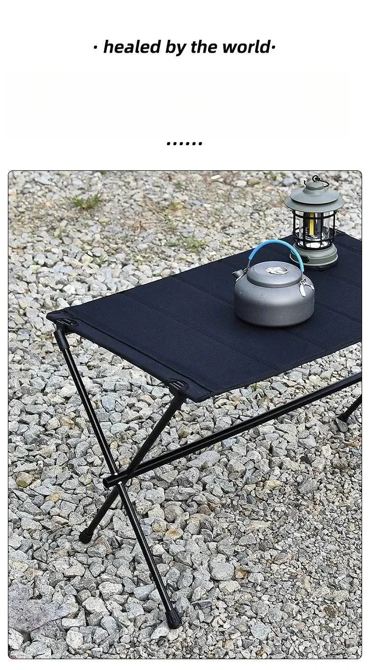 Outdoor Camping Tent Portable Aluminum Alloy Bracket Cloth Folding Table Aluminum Alloy Table Wild Dining Table