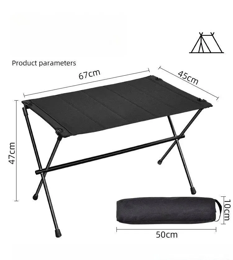 Outdoor Camping Tent Portable Aluminum Alloy Bracket Cloth Folding Table Aluminum Alloy Table Wild Dining Table