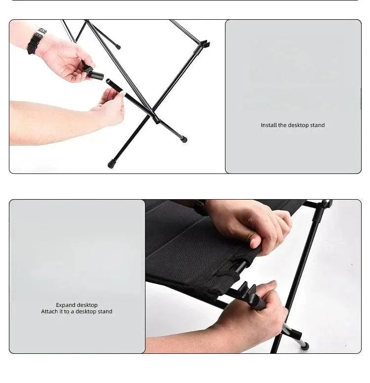 Outdoor Camping Tent Portable Aluminum Alloy Bracket Cloth Folding Table Aluminum Alloy Table Wild Dining Table