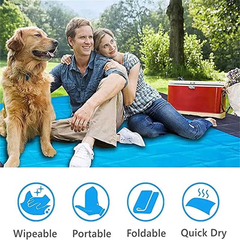 Outdoor Camping Waterproof Tide Mat Pocket Folding Lawn Beach Mat Picnic Mat