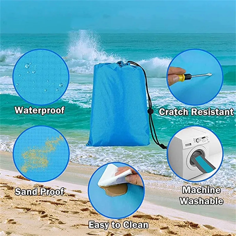 Outdoor Camping Waterproof Tide Mat Pocket Folding Lawn Beach Mat Picnic Mat