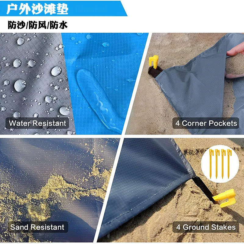 Outdoor Camping Waterproof Tide Mat Pocket Folding Lawn Beach Mat Picnic Mat