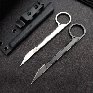 Outdoor Mini Neck Knife Fixed Blade EDC Hunting Knife with K Sheath Keychain Tactical Survival Tool