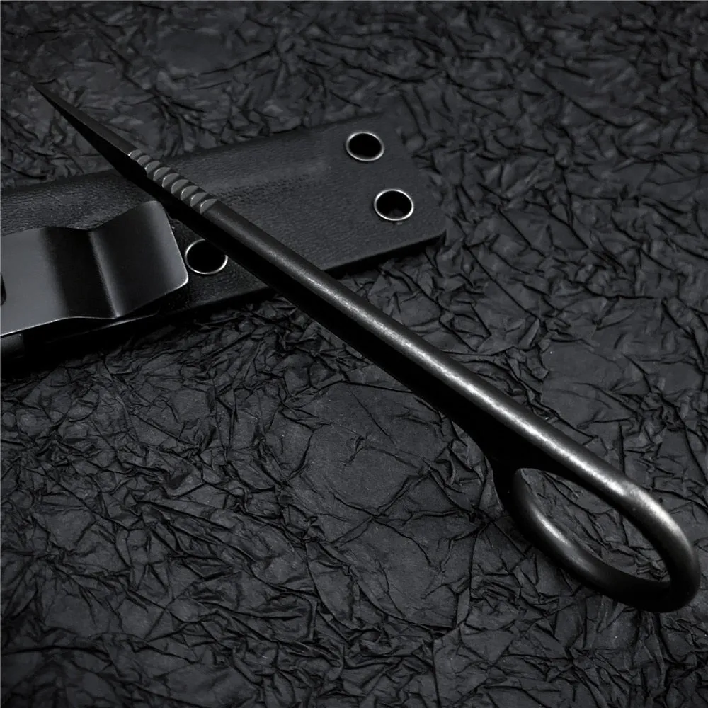 Outdoor Mini Neck Knife Fixed Blade EDC Hunting Knife with K Sheath Keychain Tactical Survival Tool