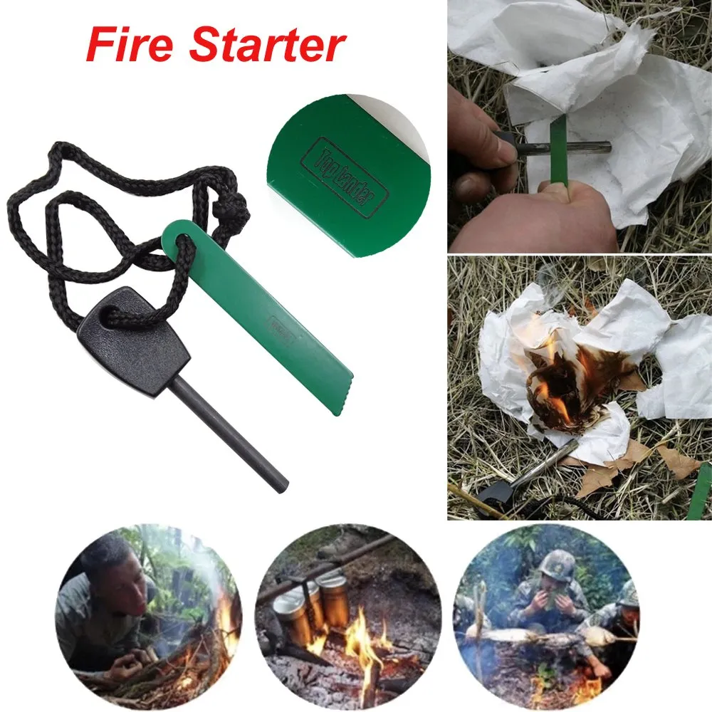 Outdoor Survival Kit for Camping Hiking Hunting Travel Selfhelp SOS Gear Emergency Tools Pack with Fire Starter, Carabiner, Survival Whistle, Credit Card Tool, Compass, Wire Saw, Pliers