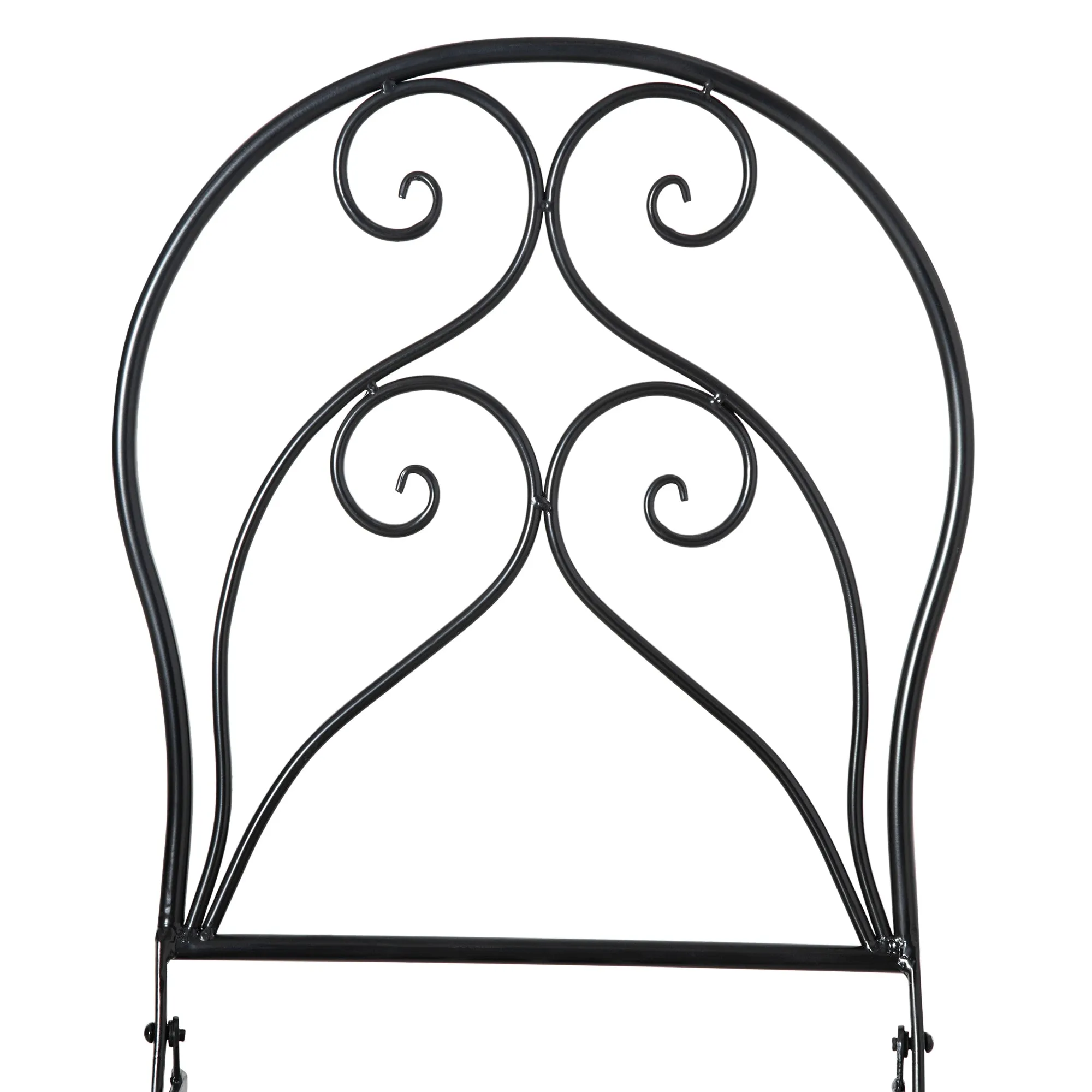 Outsunny 3 Piece Garden Bistro Set with Coffee Table and 2 Folding Chairs