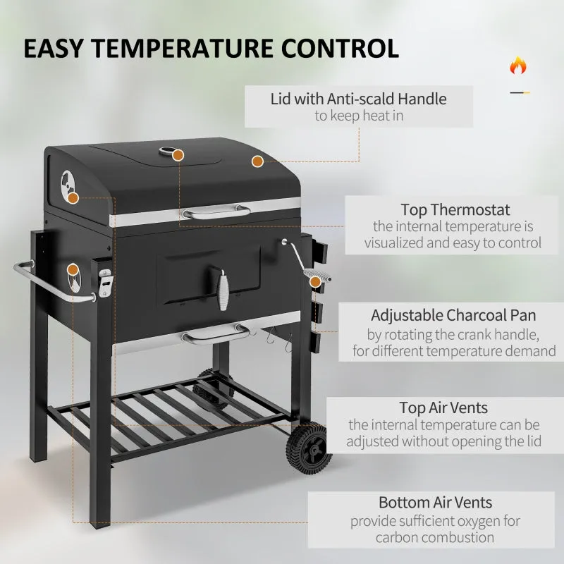 Outsunny Charcoal BBQ Grill and Smoker Combo