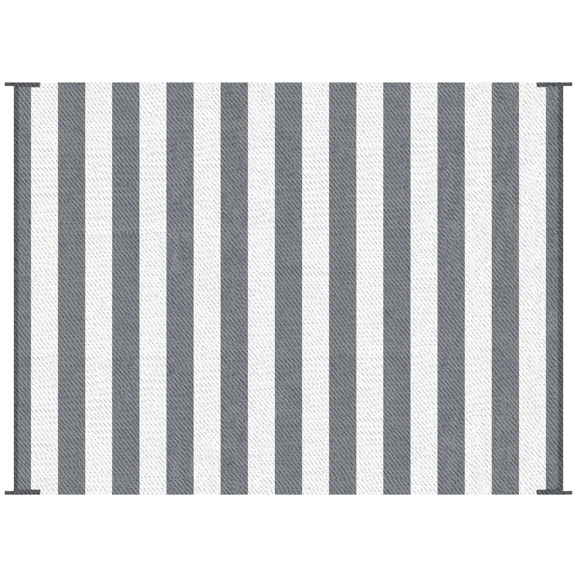 Outsunny - Reversible Outdoor Rug, 9' x 12' Waterproof Plastic Straw Floor Mat, Portable Rv Camping Carpet With Carry Bag, Large Floor Mat For Backyard, Deck, Picnic, Beach - Gray & White Striped