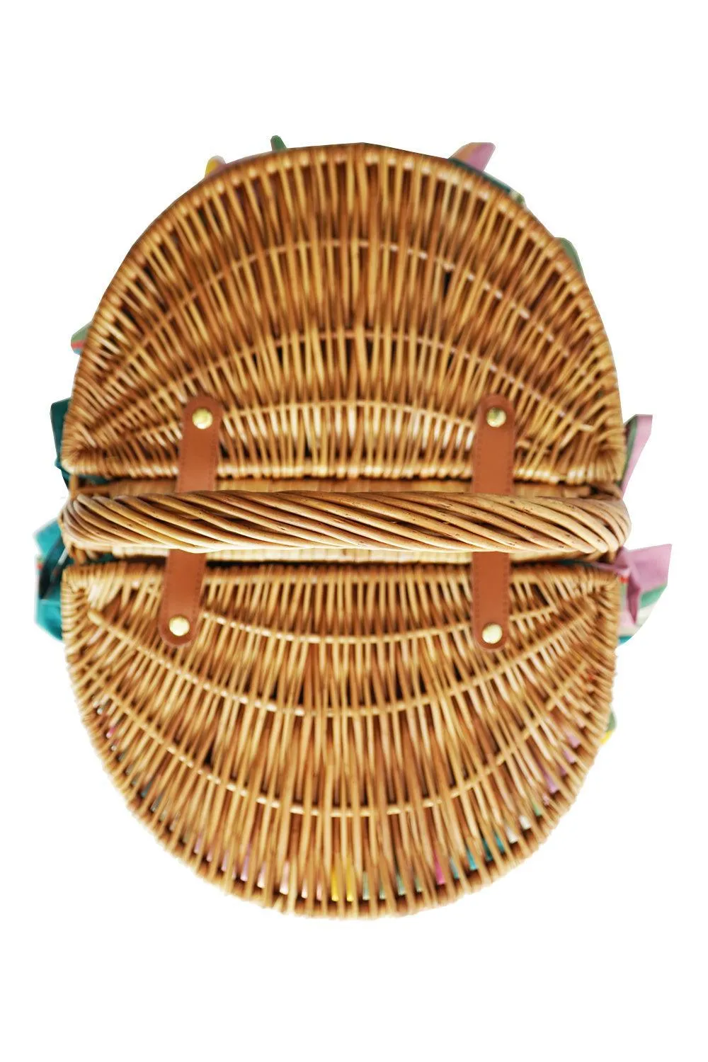 Oval Picnic Basket made with Liberty Fabric ARCHIVE SWATCH