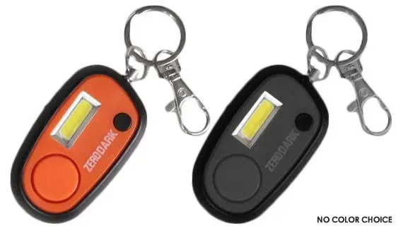 Panic Chain Alarm Flashlight Keychain, Gray & Orange